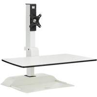 Soar™ Sit/Stand Electric Desk with Single Monitor Arm, Desktop Unit, 36" H x 27-3/4" W x 22" D, White OQ925 | Ontario Packaging