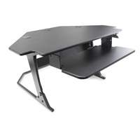 Goya™ Sit-Stand Corner Work Station, Desktop Unit, 20" H x 42" W x 37-4/5" D, Black OQ972 | Ontario Packaging