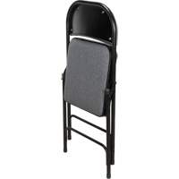 Deluxe Fabric Padded Folding Chair, Steel, Grey, 300 lbs. Weight Capacity OR434 | Ontario Packaging