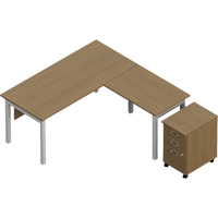 Newland "L" Shaped Desk with Pedestal OR448 | Ontario Packaging