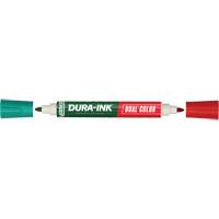 Markal&reg; Dura-Ink&reg; Dual Colour Permanent Ink Marker, Bullet, Green/Red Ontario Packaging