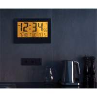 Large Self-Setting Clock, Digital, Plug-in, Black OR486 | Ontario Packaging