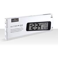 Ultra-Wide Clock with Atomic Accuracy, Digital, Battery Operated, Black OR487 | Ontario Packaging
