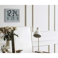 Self-Setting Full Calendar Clock with Extra Large Digits, Digital, Battery Operated, Silver OR499 | Ontario Packaging
