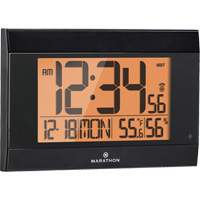 Self-Setting Digital Wall Clock with Auto Backlight, Digital, Battery Operated, Black OR501 | Ontario Packaging