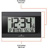 Self-Setting Digital Wall Clock with Auto Backlight, Digital, Battery Operated, Black OR501 | Ontario Packaging