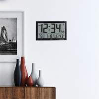 Slim Jumbo Self-Setting Wall Clock, Digital, Battery Operated, White OR503 | Ontario Packaging