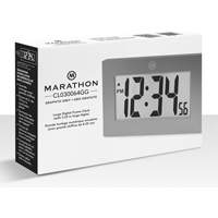 Large Frame Digital Wall Clock, Digital, Battery Operated, Silver OR505 | Ontario Packaging