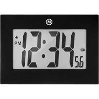 Large Frame Clock, Digital, Battery Operated, 9" W x 1" D x 6.5" H, Black Ontario Packaging