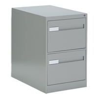 Vertical Filing Cabinet with Recessed Drawer Handles, 2 Drawers, 18.15" W x 26.56" D x 29" H, Grey Ontario Packaging