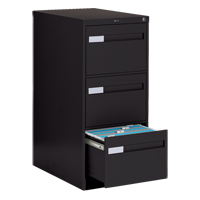 Vertical Filing Cabinet with Recessed Drawer Handles, 3 Drawers, 18.15" W x 26.56" D x 40" H, Black OTE618 | Ontario Packaging