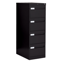 Vertical Filing Cabinet with Recessed Drawer Handles, 4 Drawers, 18.15" W x 26.56" D x 52" H, Black OTE624 | Ontario Packaging