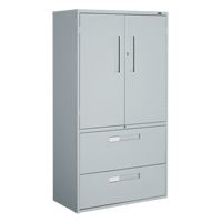 Multi-Stor Cabinet, Steel, 3 Shelves, 65-1/4" H x 36" W x 18" D, Grey OTE784 | Ontario Packaging