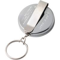 Porte-clés autorétractable de série Original, Chrome, Câble 24", Fixation Agrafe de ceinture PAB229 | Ontario Packaging
