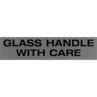 "Glass Handle with Care" Special Handling Labels, 5" L x 2" W, Black on Red PB420 | Ontario Packaging