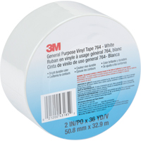 General Purpose Vinyl Tape 764, 48 mm (2") W x 32.9 m (108') L, White Ontario Packaging