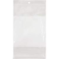 White Block Poly Bags, Reclosable, 8" x 5", 2 mils PF933 | Ontario Packaging