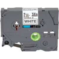 TZe Flexible Tape Cartridge, 9 mm x 26'/8 m, Black on White Ontario Packaging