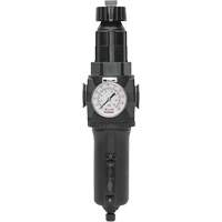 Manual Drain Filter/Regulator with Metal Bowl & Gauge Modulair 400, 1/2" NPT, 200 psi, 9.1 fl. oz. Capacity Ontario Packaging