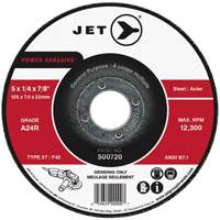 Meule POWER ABRASIVE, 4" x 1/4", Arbre 5/8", Type 27 Ontario Packaging