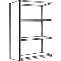 Interlok Shelving Unit, Steel, Boltless, 450 lbs. Capacity, 48" W x 88" H x 24" D Ontario Packaging