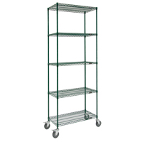 Wire Shelf Cart, Epoxy Finish, 36" x 92" x 24", 800 lbs. Capacity Ontario Packaging