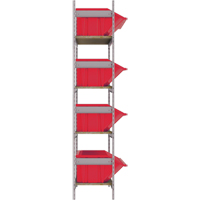 Wide Span Shelving with Jumbo Plastic Bins, Steel, Boltless, 800 lbs. Capacity, 66" W x 72" H x 18" D Ontario Packaging