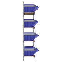 Wide Span Shelving with Jumbo Plastic Bins, Steel, Boltless, 800 lbs. Capacity, 66" W x 72" H x 18" D Ontario Packaging