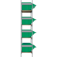Wide Span Shelving with Jumbo Plastic Bins, Steel, Boltless, 800 lbs. Capacity, 66" W x 72" H x 18" D Ontario Packaging