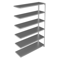 Shelving Unit, Galvanized Steel, Slotted Angle, 300 lbs. Capacity, 48" W x 72" H x 15" D Ontario Packaging
