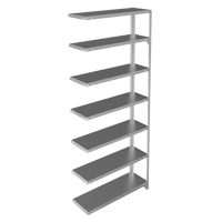 Shelving Unit, Galvanized Steel, Slotted Angle, 400 lbs. Capacity, 36" W x 84" H x 12" D Ontario Packaging