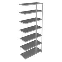 Shelving Unit, Galvanized Steel, Slotted Angle, 400 lbs. Capacity, 36" W x 84" H x 15" D Ontario Packaging