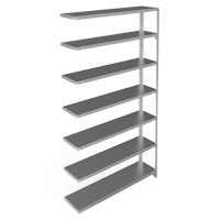 Shelving Unit, Galvanized Steel, Slotted Angle, 300 lbs. Capacity, 48" W x 84" H x 12" D Ontario Packaging