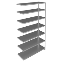 Shelving Unit, Galvanized Steel, Slotted Angle, 275 lbs. Capacity, 48" W x 84" H x 18" D Ontario Packaging