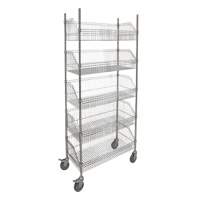 Chariot &agrave; tablette avec panier en treillis, Tiers 5, 48" la x 80" h x 24" p Ontario Packaging