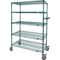 Wire Shelf Push Cart, Epoxy Finish, 36" x 69" x 24", 600 lbs. Capacity RN798 | Ontario Packaging