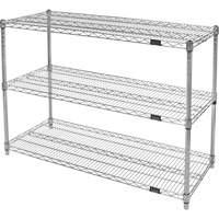 Heavy-Duty Chromate Wire Shelving, 3 Tiers, 48" W x 33" H x 18" D RN845 | Ontario Packaging