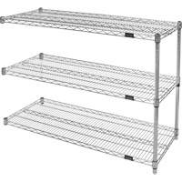 Heavy-Duty Chromate Wire Shelving, Add-On Kit, 3 Tiers, 36" W x 33" H x 14" D RN838 | Ontario Packaging