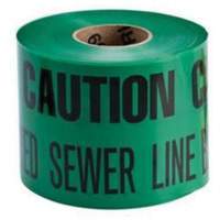 "Buried Sewer Line" Identoline&reg; Underground Warning Tape, 6" W x 1000' L, Black on Green Ontario Packaging