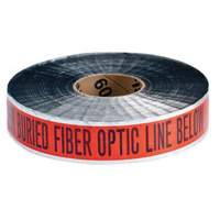 "Fiber Optic Line" Identoline<sup>®</sup> Underground Warning Tape, 2" W x 1000' L, Black on Orange SAB553 | Ontario Packaging