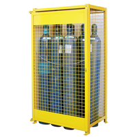 Gas Cylinder Cabinets, 10 Cylinder Capacity, 44" W x 30" D x 74" H, Yellow SAF837 | Ontario Packaging