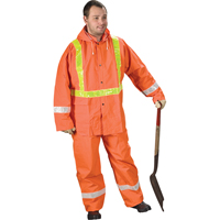 V&ecirc;tements de pluie pour la circulation Tornado, PVC, Petit, Orange haute visibilit&eacute; Ontario Packaging