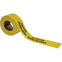 Barricade Tape, Bilingual, 3" W x 1000' L, 3.5 mils, Black on Yellow SAI346 | Ontario Packaging