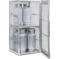 Aluminum LPG Cylinder Locker Storage, 8 Cylinder Capacity, 30" W x 32" D x 65" H, Silver SAI574 | Ontario Packaging