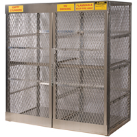 Aluminum LPG Cylinder Locker Storage, 16 Cylinder Capacity, 60" W x 32" D x 65" H, Silver SAI575 | Ontario Packaging