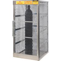 Aluminum LPG Cylinder Locker Storage, 10 Cylinder Capacity, 30" W x 32" D x 65" H, Silver SAI576 | Ontario Packaging