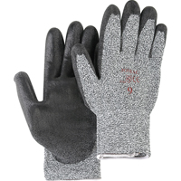 Gants de tricot poivre & sel avec rev&ecirc;tement de paume noir, Taille Petit/7, Rev&ecirc;tement Polyur&eacute;thane, Enveloppe en PEHP, ANSI/ISEA 105 niveau 2 Ontario Packaging