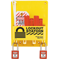 Poste de verrouillage compacte, Cadenas Thermoplastique, Capacit&eacute; de 4, Cadenas Compris Ontario Packaging