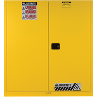Sure-Grip<sup>®</sup> EX Vertical Drum Storage Cabinets, 60 US gal. Cap., 2 Drums, Yellow SAQ049 | Ontario Packaging