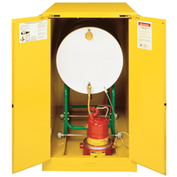 Sure-Grip<sup>®</sup> EX Horizontal Drum Storage Cabinets, 55 US gal. Cap., Yellow SAQ051 | Ontario Packaging